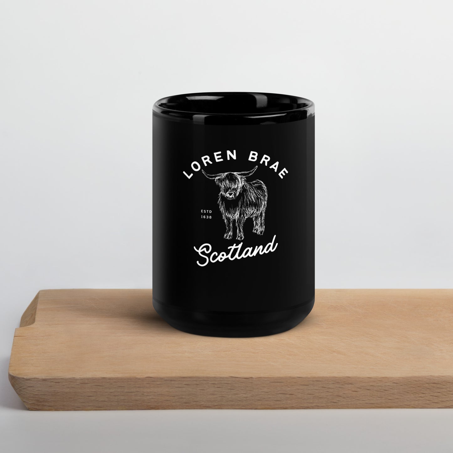 Loren Brae Coo Black Glossy Mug