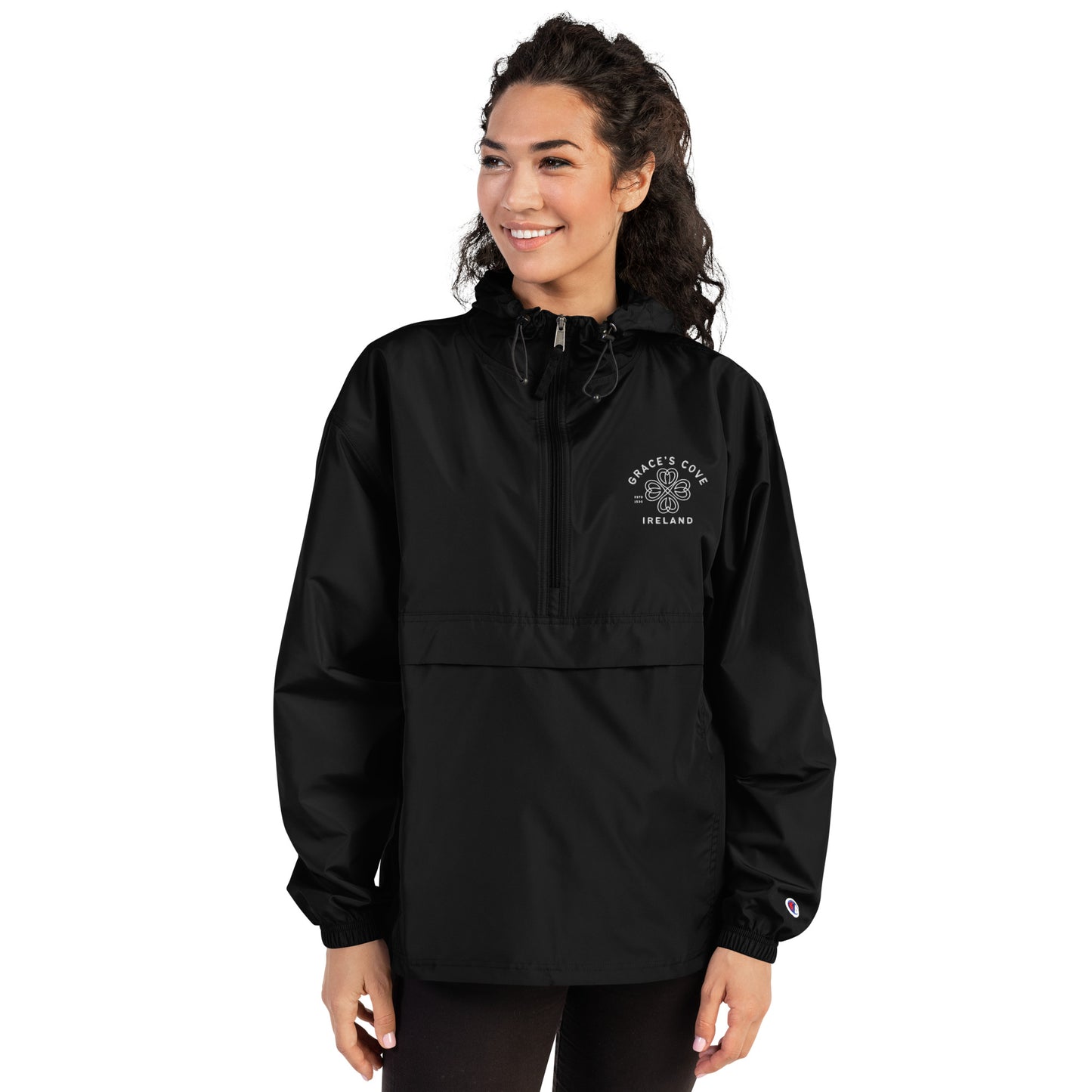 GRACE'S COVE Embroidered Champion Packable Jacket