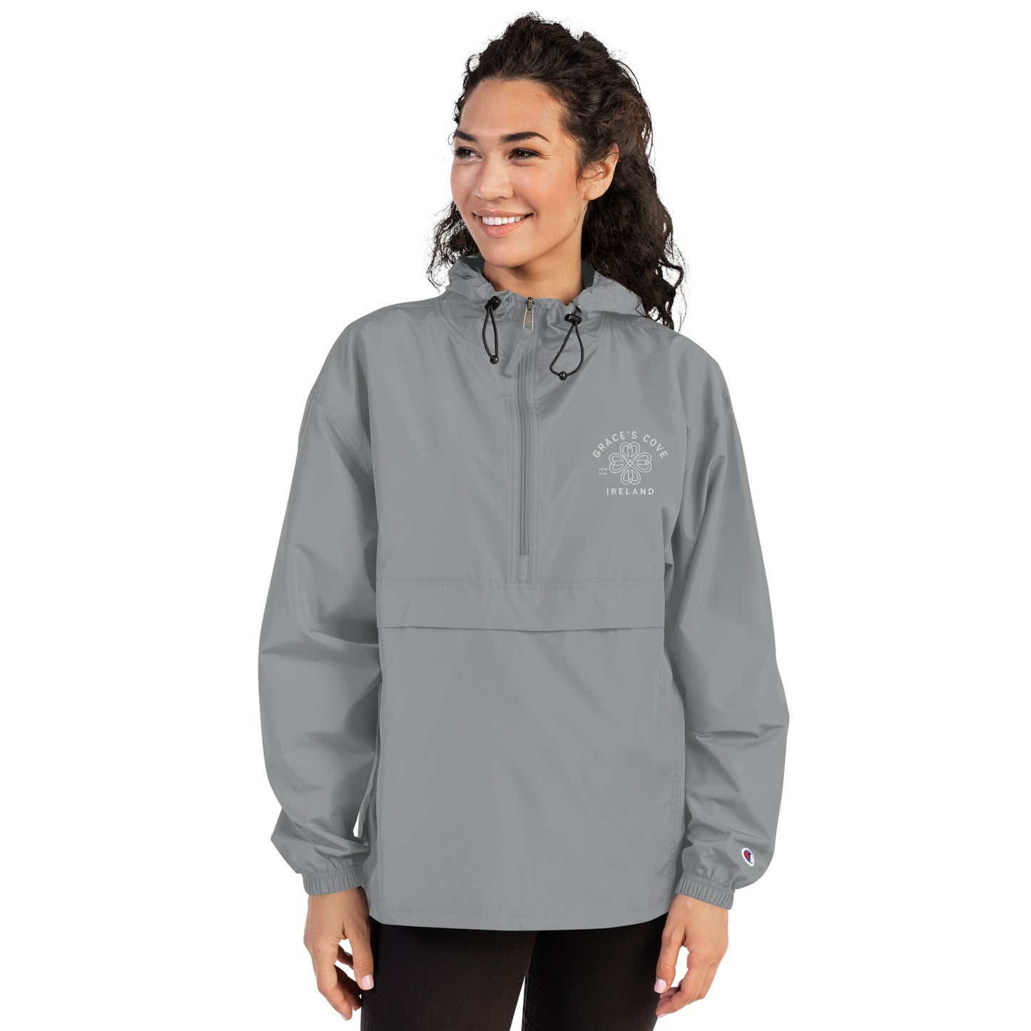 GRACE'S COVE Embroidered Champion Packable Jacket