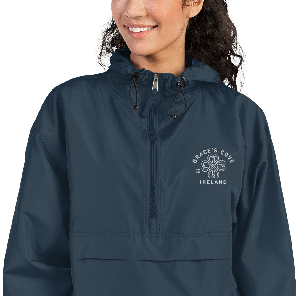 GRACE'S COVE Embroidered Champion Packable Jacket