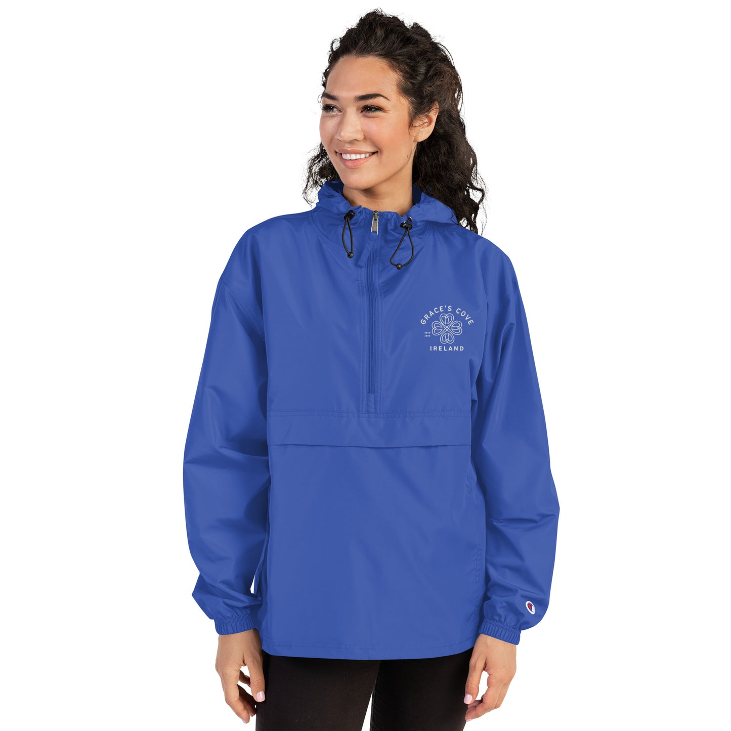 GRACE'S COVE Embroidered Champion Packable Jacket