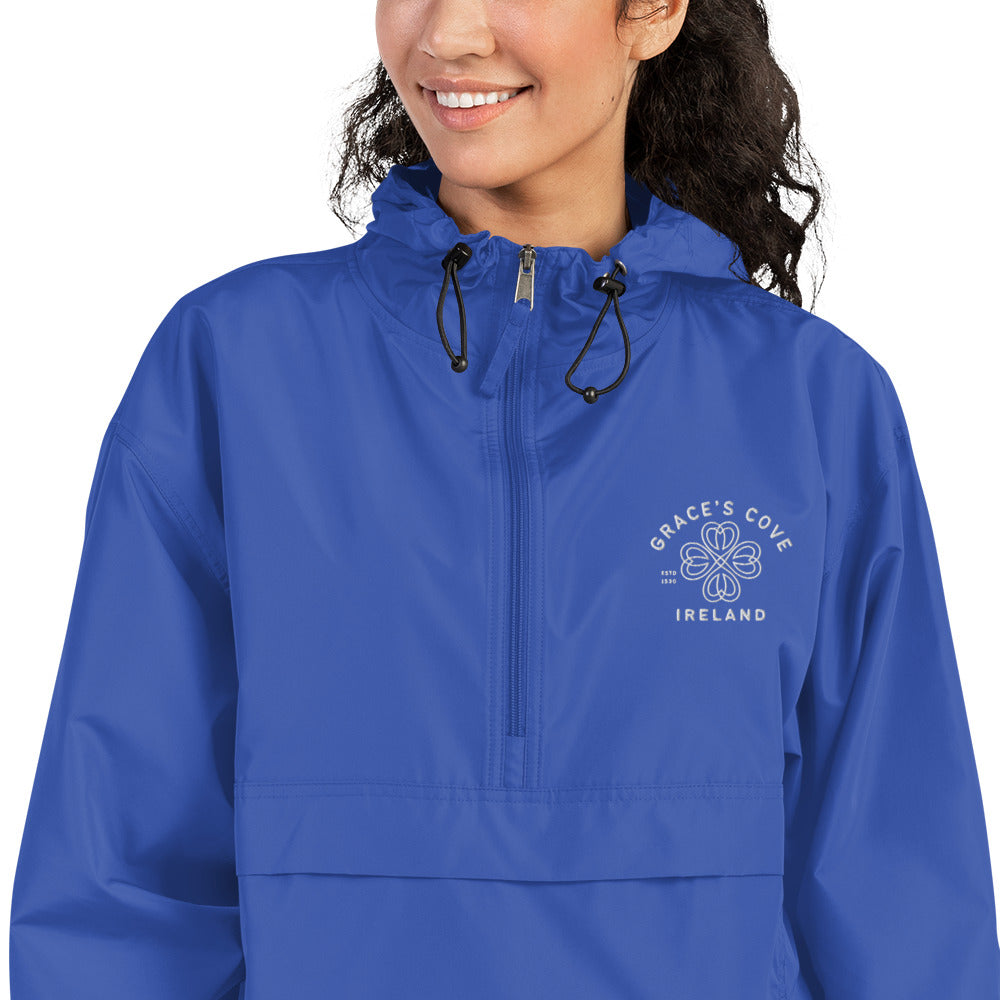 GRACE'S COVE Embroidered Champion Packable Jacket