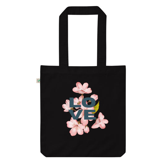 Love Floral Organic fashion tote bag