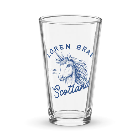 Loren Brae Unicorn Shaker pint glass