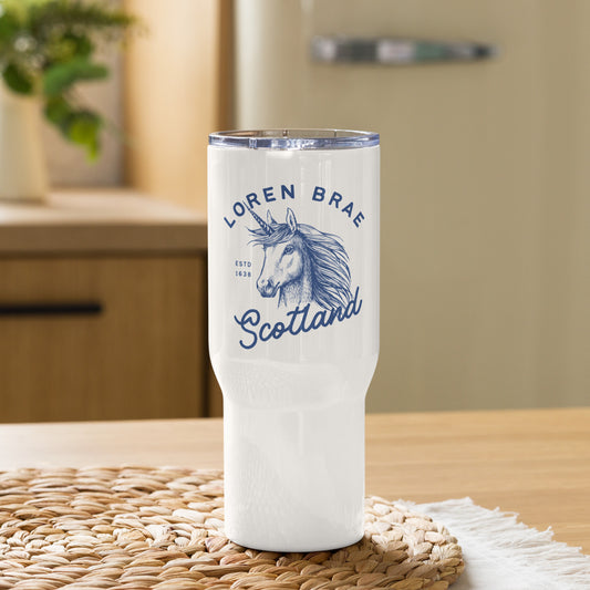 Loren Brae Unicorn Travel mug with a handle