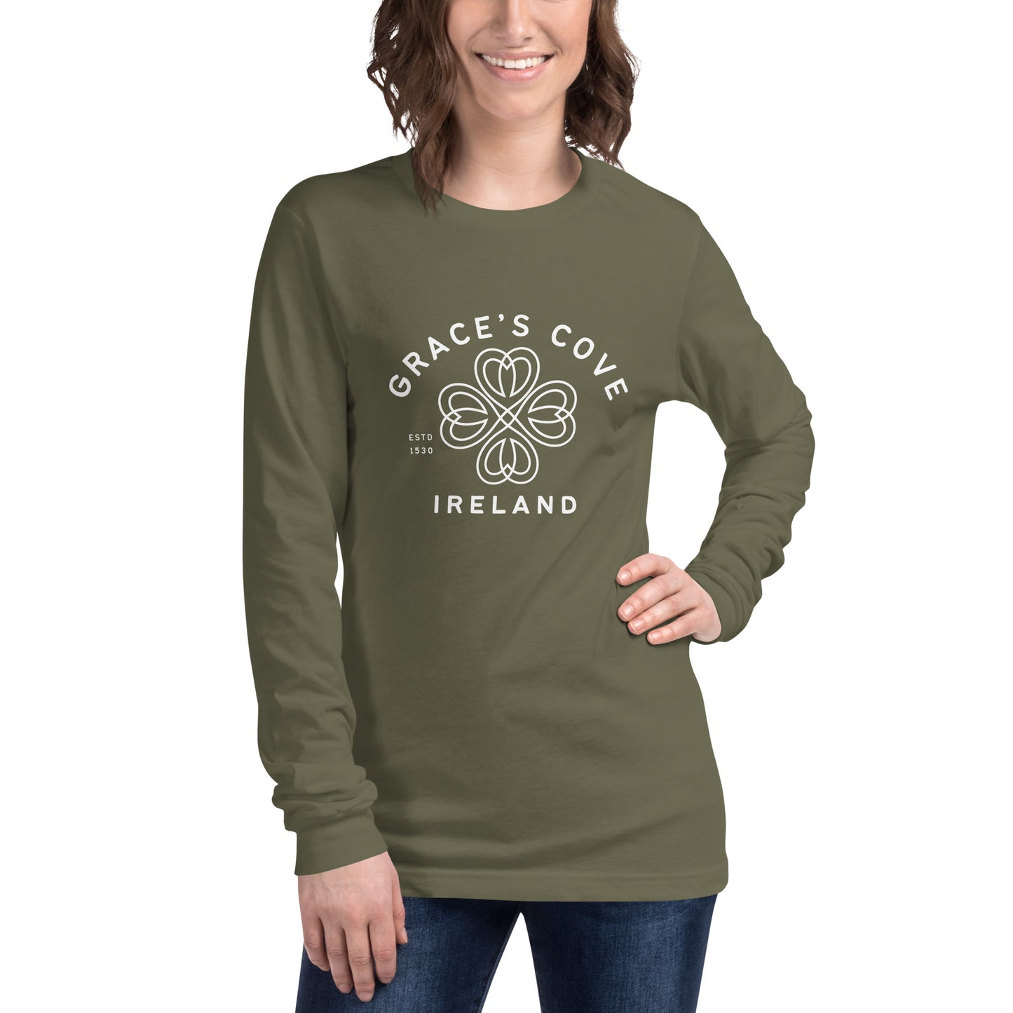 Grace's Cove Shamrock Unisex Long Sleeve Tee