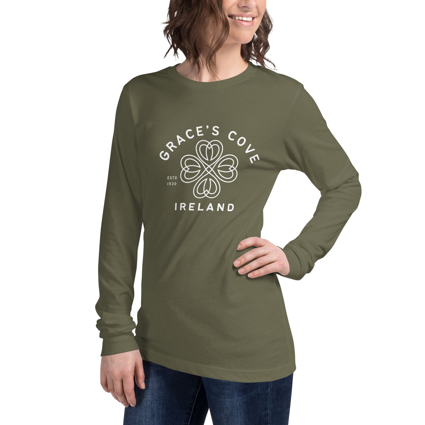 Grace's Cove Shamrock Unisex Long Sleeve Tee