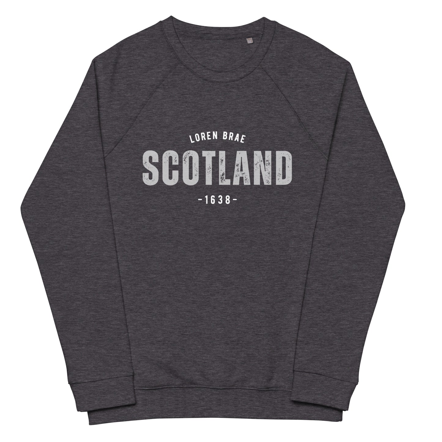 Loren Brae Scotland Unisex organic raglan sweatshirt