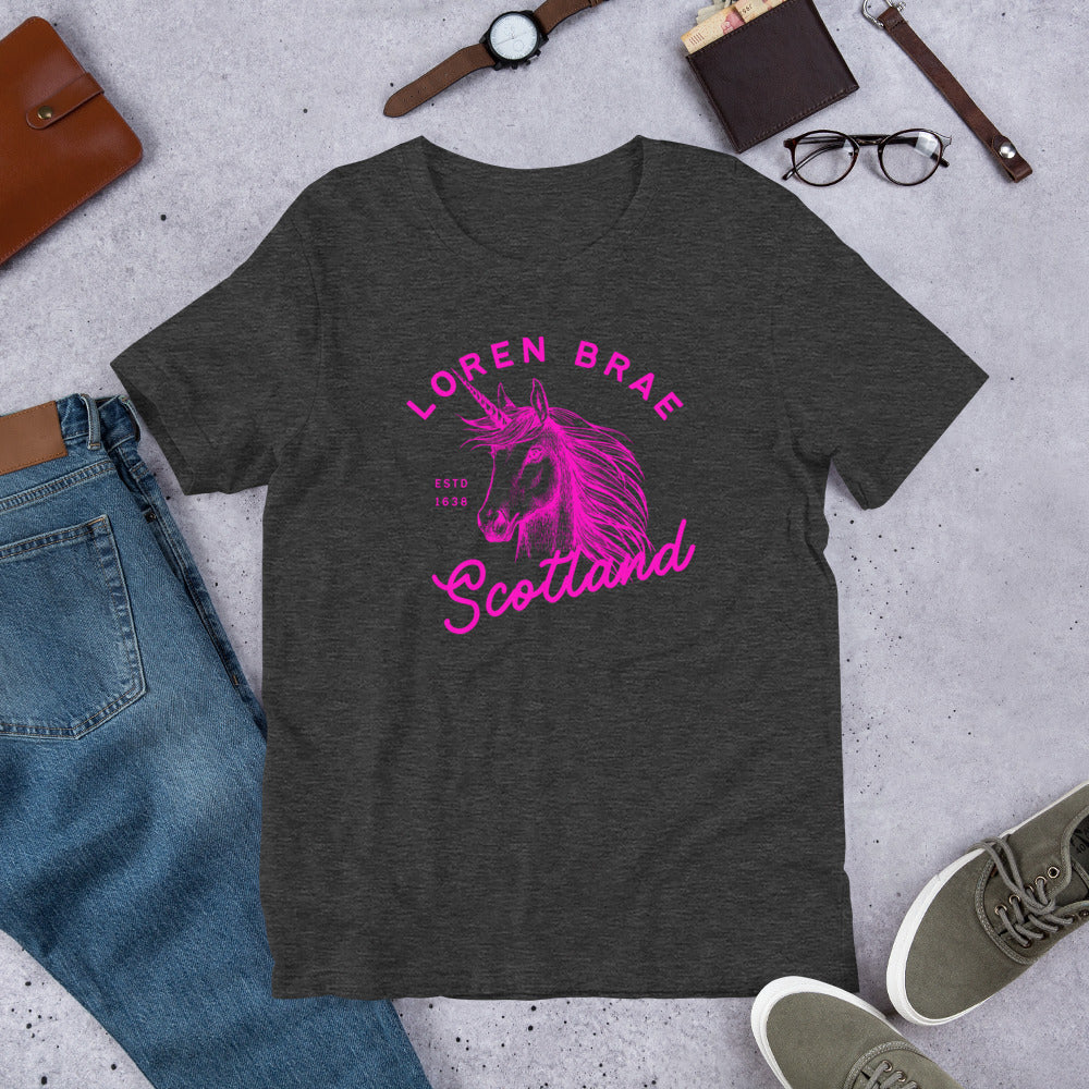 Loren Brae Pink Unicorn Unisex t-shirt