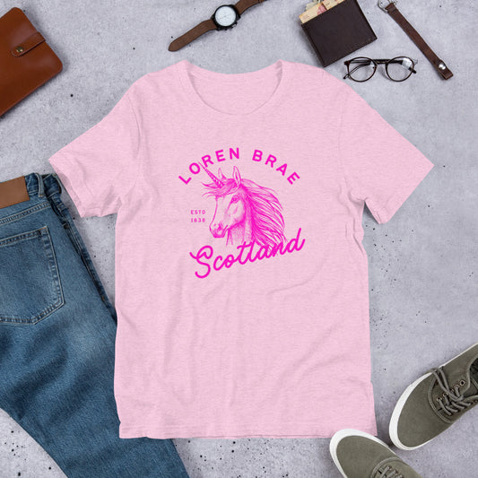Loren Brae Pink Unicorn Unisex t-shirt