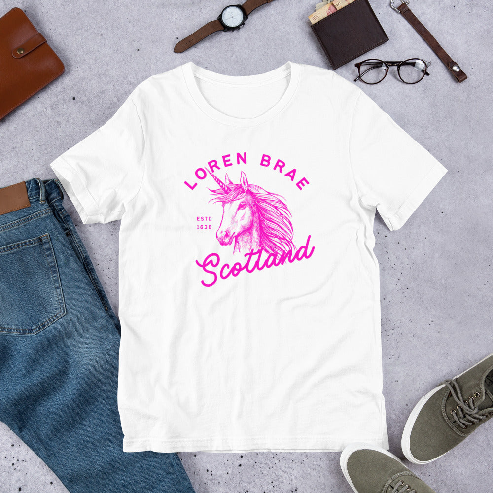 Loren Brae Pink Unicorn Unisex t-shirt